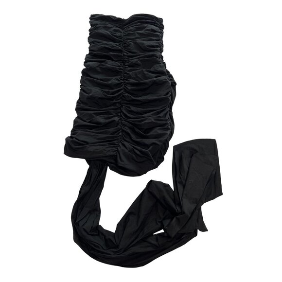 Maygel Coronel Sinu Strapless Ruched Mini Dress in Black - Picture 4 of 5